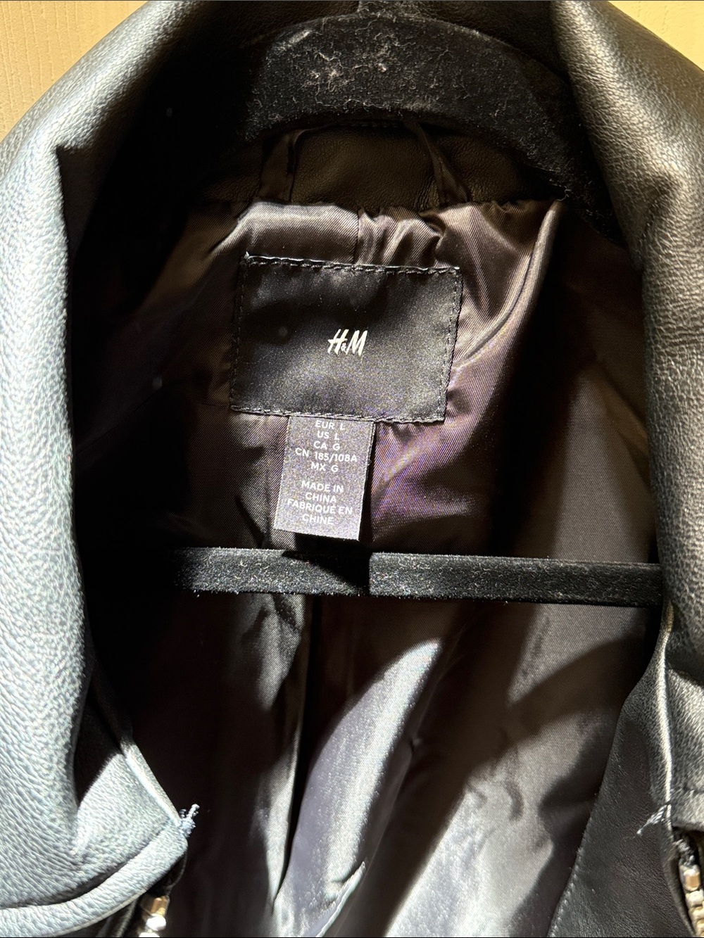 H&M Faux Leather Jacket - NWT - Size L - Picture 2 of 5